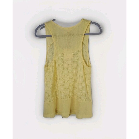 Chelsea & Violet Yellow Sleeveless Sheer Top Woman's Large - Cotton/poly NEW - Picture 2 of 6